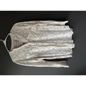 Soft Surroundings Women's Lace Button-Down Blouse, Size Large